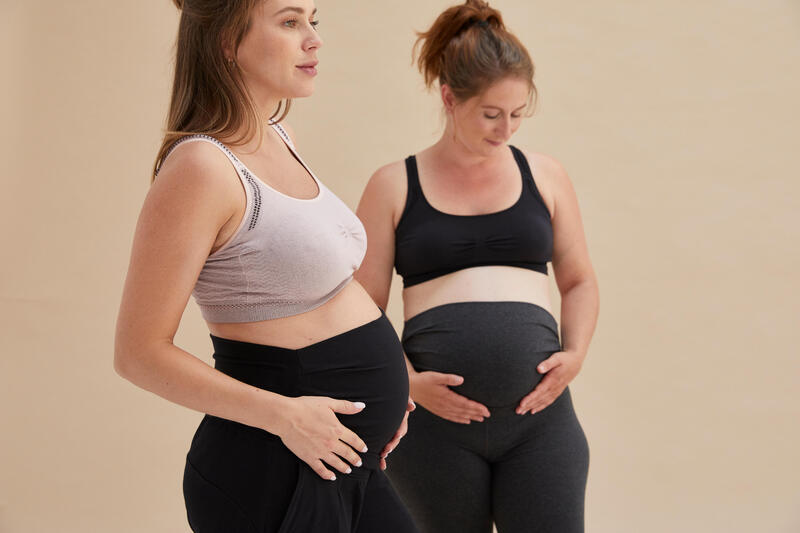 Calças Suaves de Yoga Mulher Grávida Preto