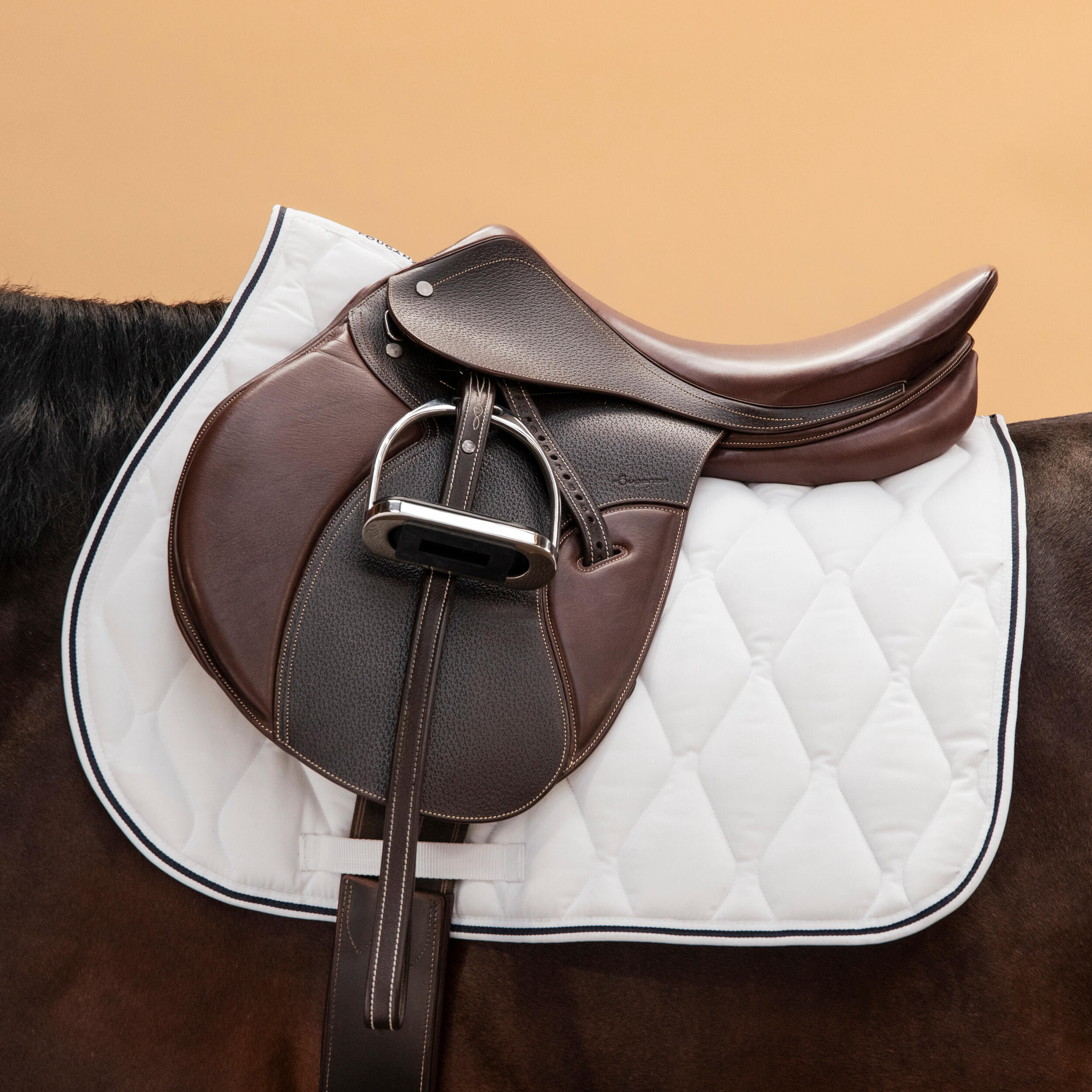 Tapis de selle d'équitation concours pour cheval & poney - 500 blanc - FOUGANZA