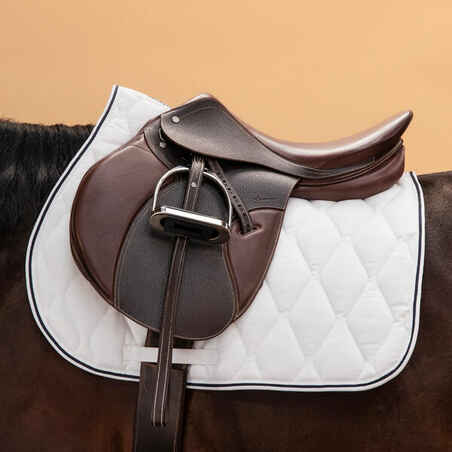 Mantilla Silla Equitación Competición 500 Blanco Caballo/Poni