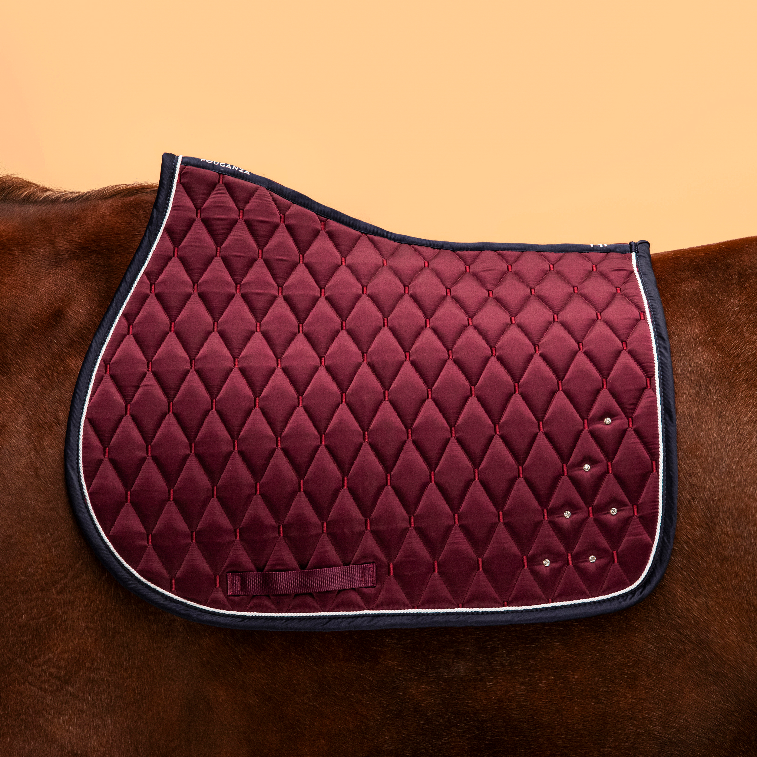 Tapis de selle équitation strass Cheval et Poney - 500 marine