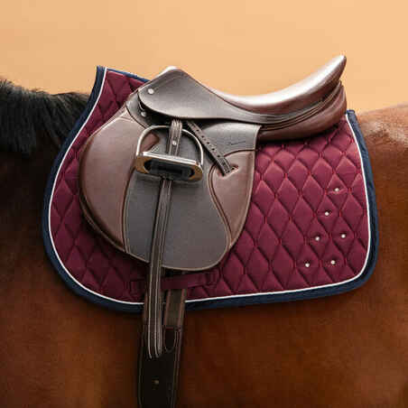 Horse and Pony Rhinestone Saddle Cloth 500 - Burgundy