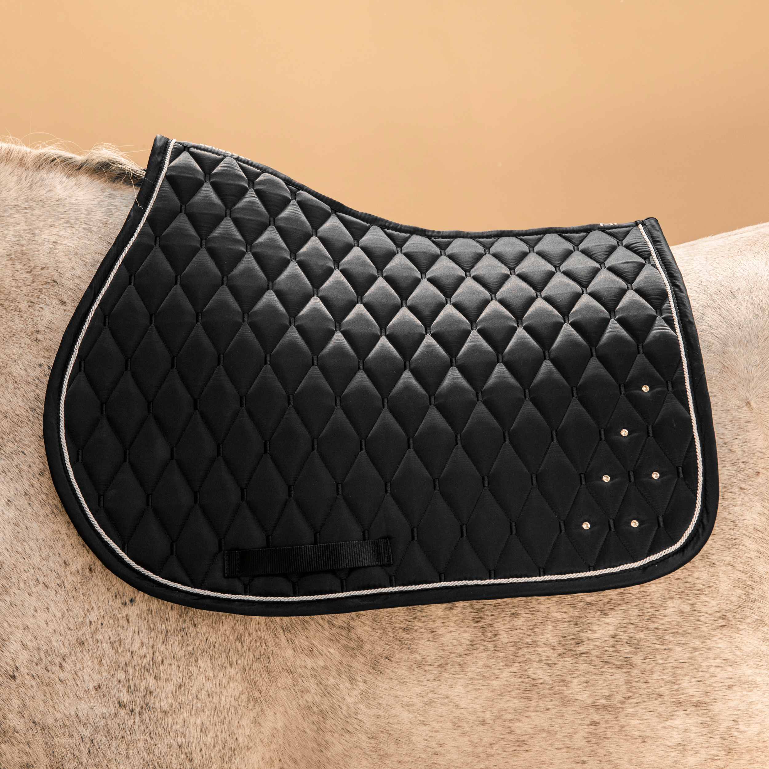 Tapis de selle équitation strass Cheval et Poney - 500 noir pour les clubs  et collectivités