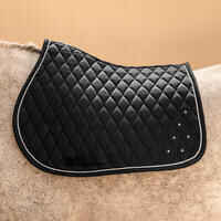 Mantilla Silla Equitación 500 Negro Cristales Brillantes Caballo Poni