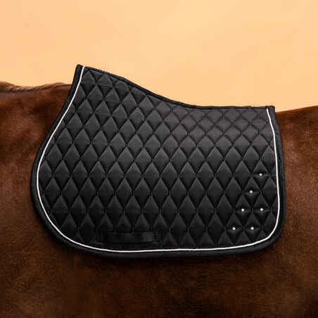 Mantilla Silla Equitación 500 Negro Cristales Brillantes Caballo Poni