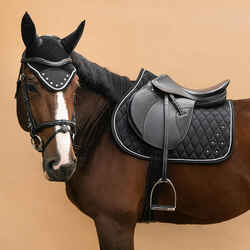 Horse Riding Rhinestone Saddle Cloth for Horse and Pony 500 - Black