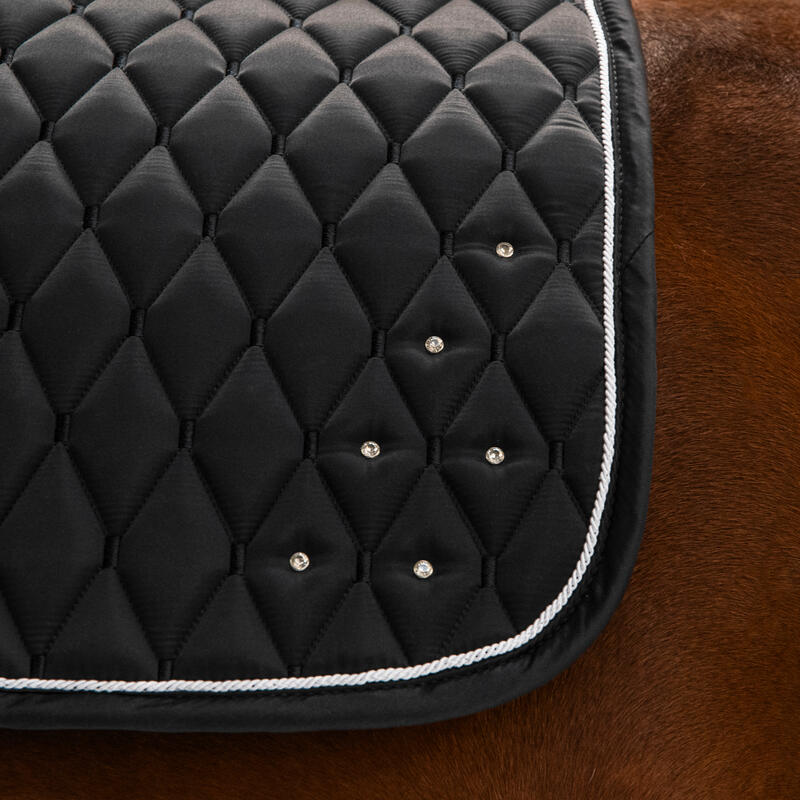 Zadeldek voor paarden en pony's 500 strass zwart