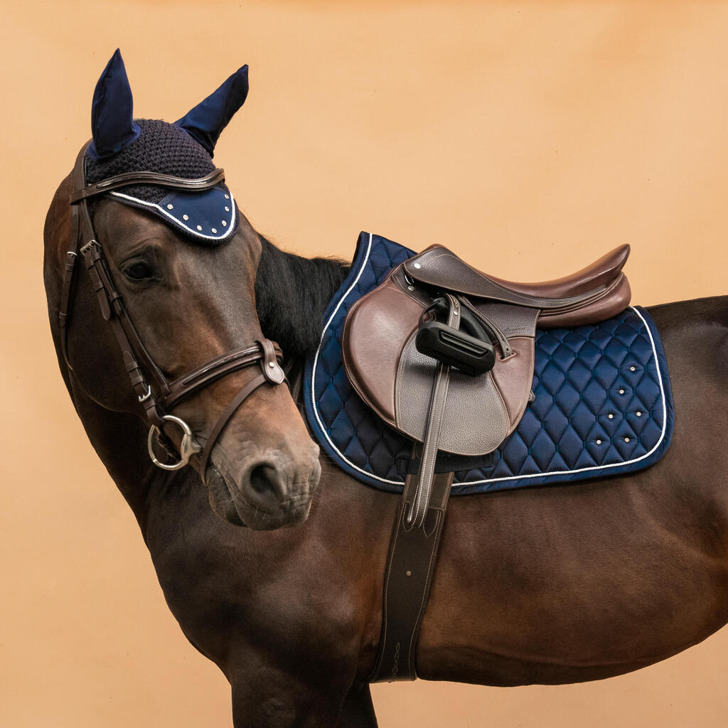 Horse & Pony Saddle Cloth 500 - Navy Rhinestone