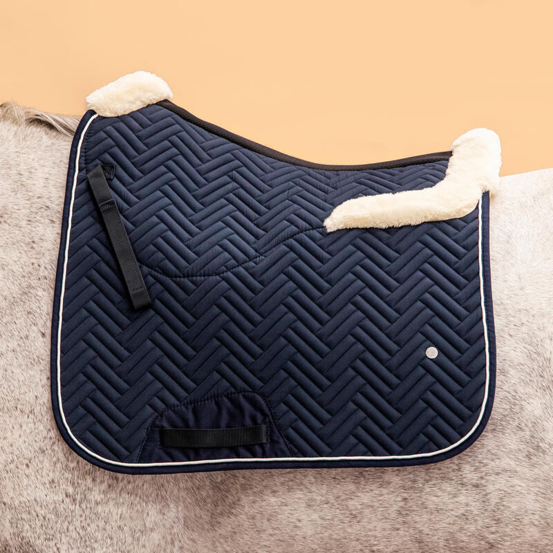 Zadeldek voor paarden 900 dressuur schokdempend marineblauw