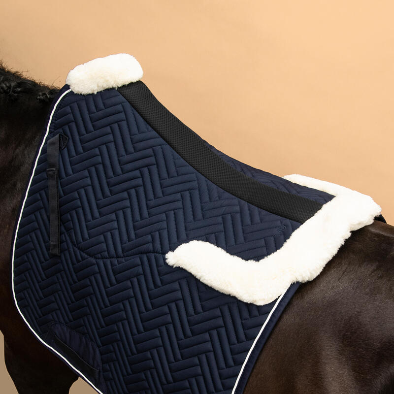 Zadeldek voor paarden 900 dressuur schokdempend marineblauw