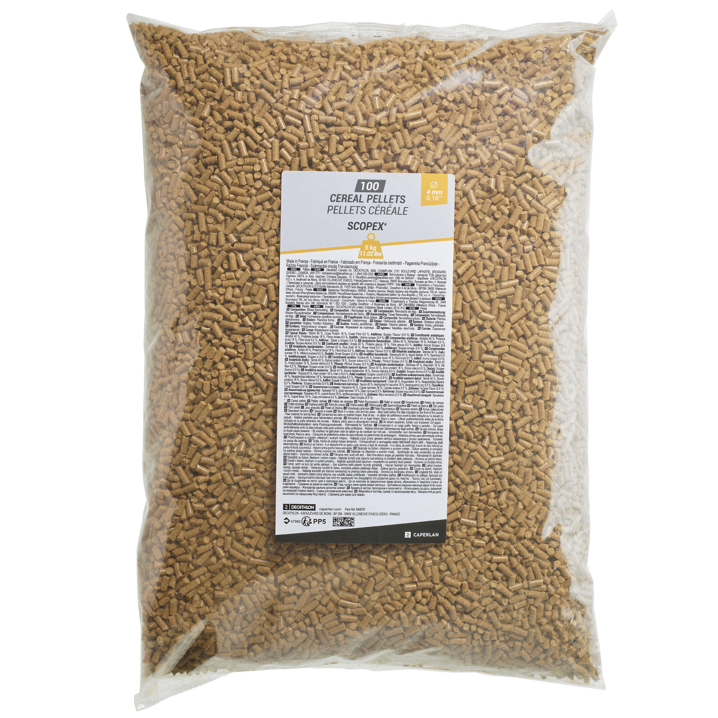 CAPERLAN Pelety na lov kapra Scopex 4 mm 5 kg bez · záber 4
