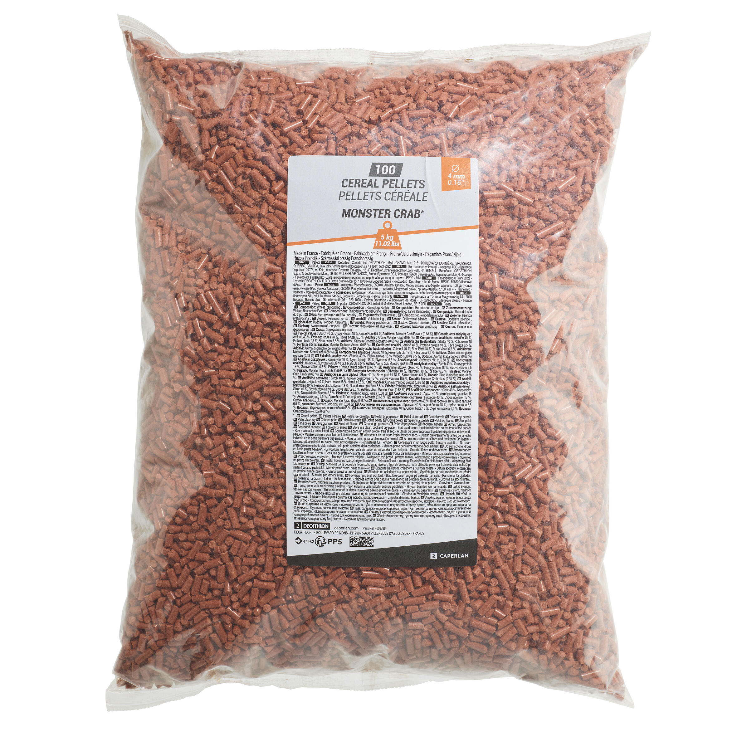 CAPERLAN Pelety na lov kapra Monster crab 4 mm 5 kg bez · záber 4