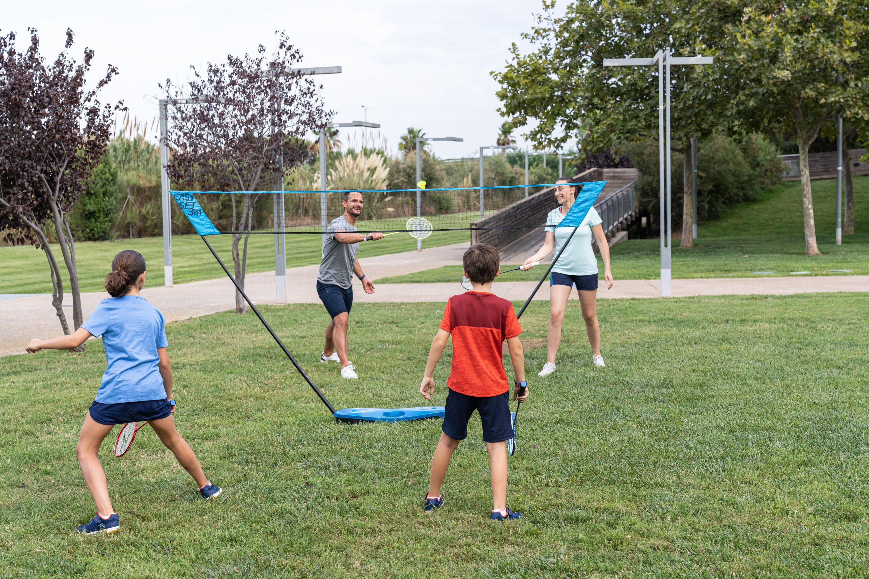 Badminton Easy Set 3 M Cyan Perfly Decathlon