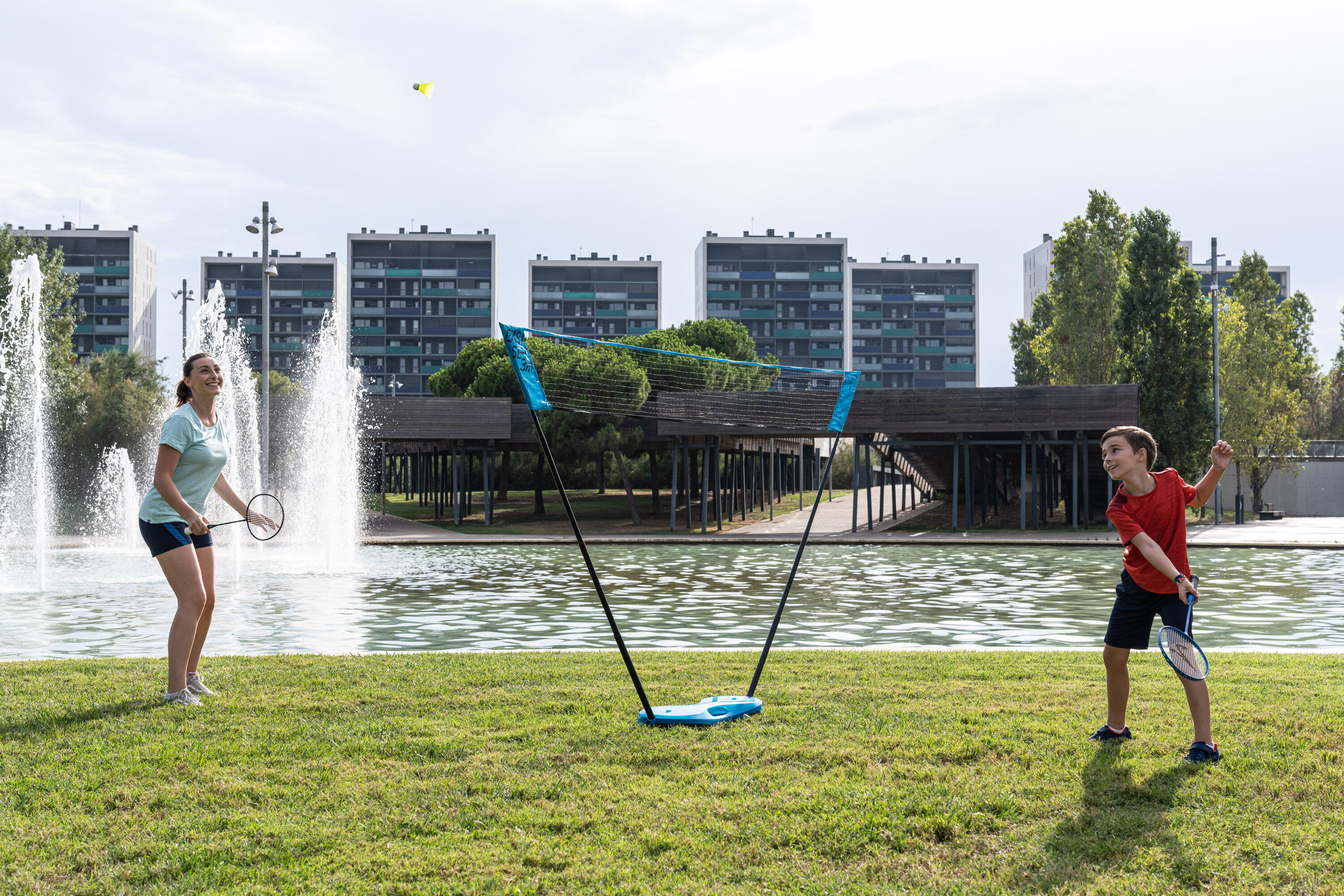 Badminton Easy Set 3 M Cyan Perfly Decathlon