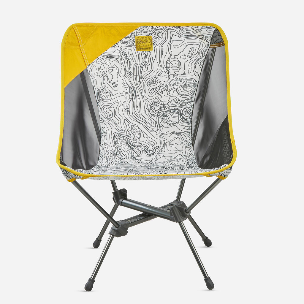 Nízka kempingová skladacia stolička MH500 limitovaná edícia sivá