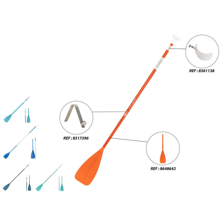 3-Part Adjustable Stand Up Paddle 170-220cm - Orange