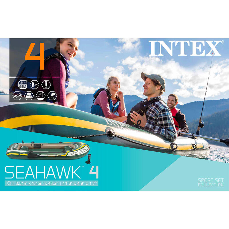 Schlauchboot Set Intex Seahawk 4 grün/gelb