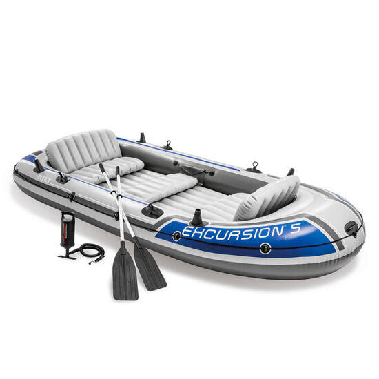 Set Schlauchboot Intex Excursion 5 - grau/blau