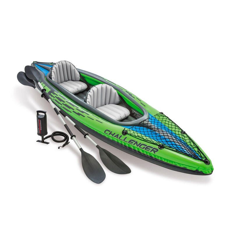 PACK CANOE-KAYAK GONFLABLE DE RANDONNÉE CHALLENGER K2 INTEX - VERT/BLEU
