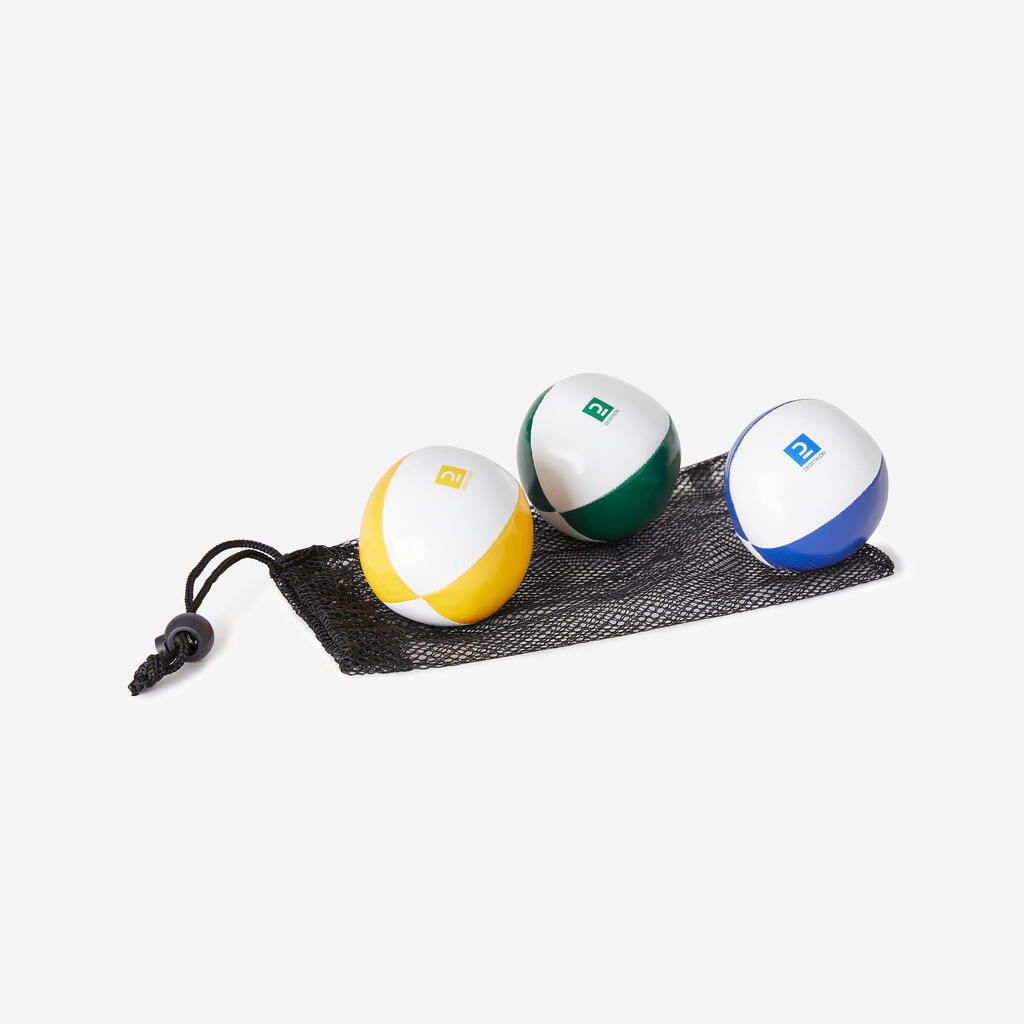 Pack of three 65 mm 120 g juggling balls + bag
