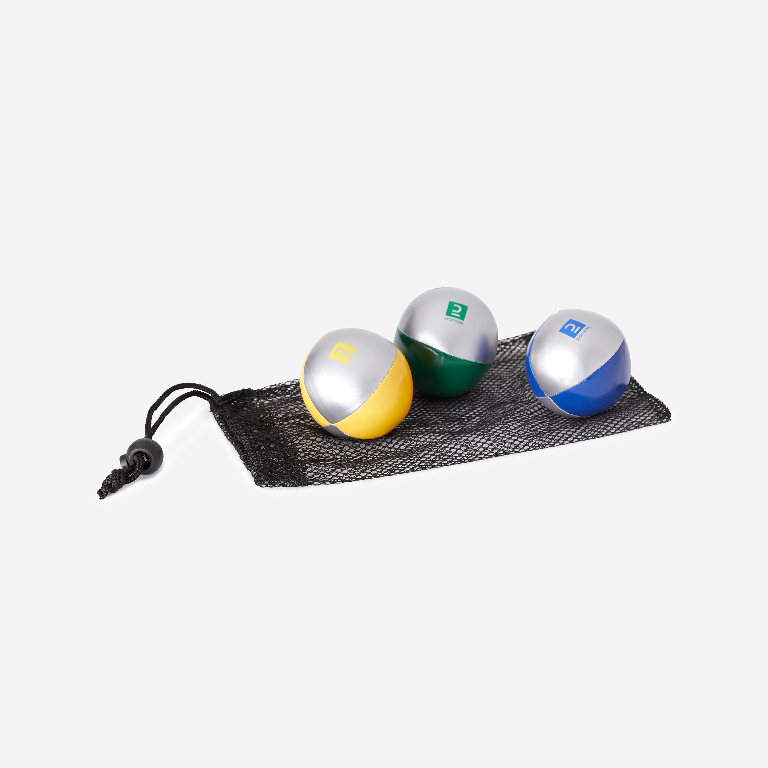 DOMYOS Three-Pack of Juggling Balls for Small Hands 55 mm, 60 g and Carrying Bag