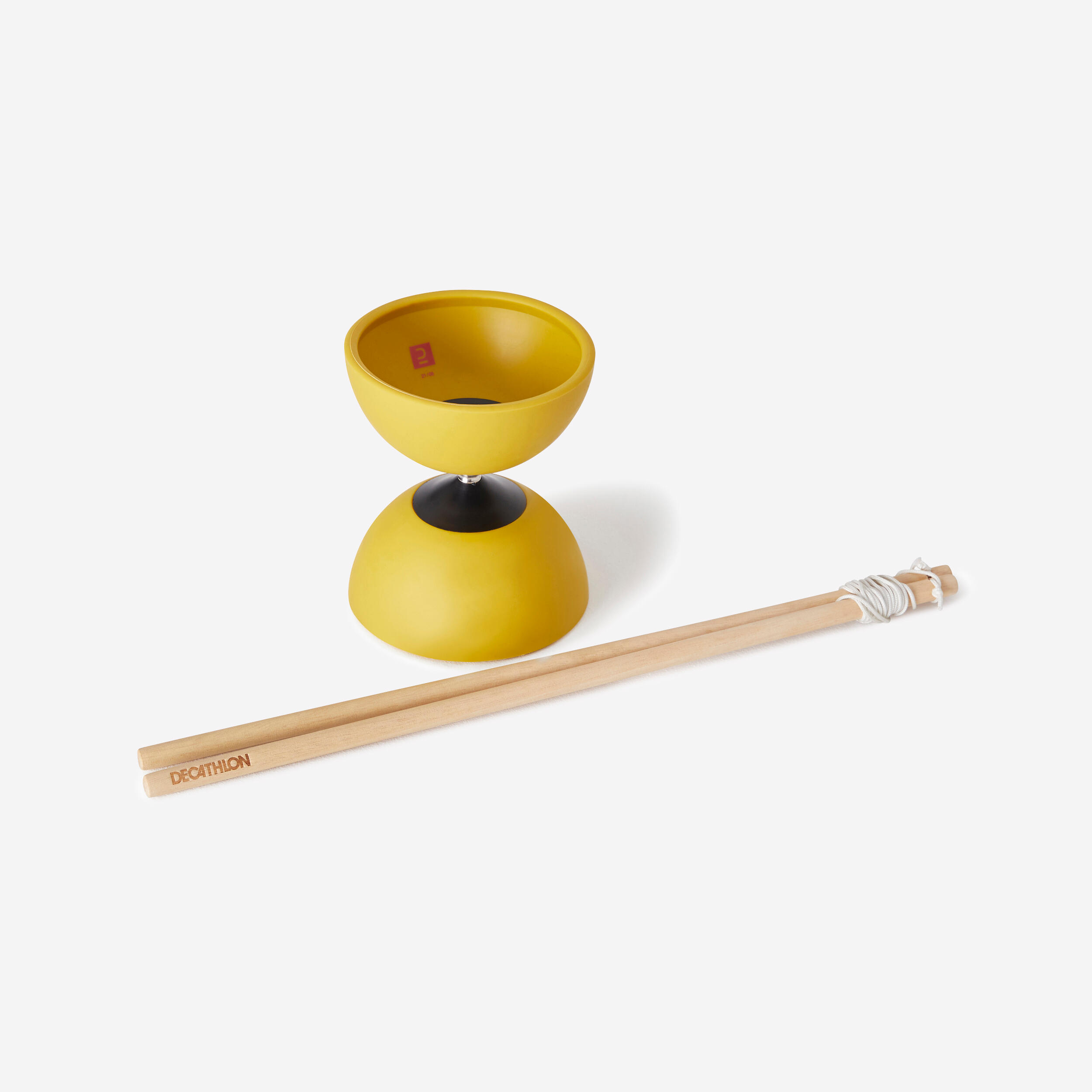 Diabolo with Wooden Sticks 100 - Yellow 1/9