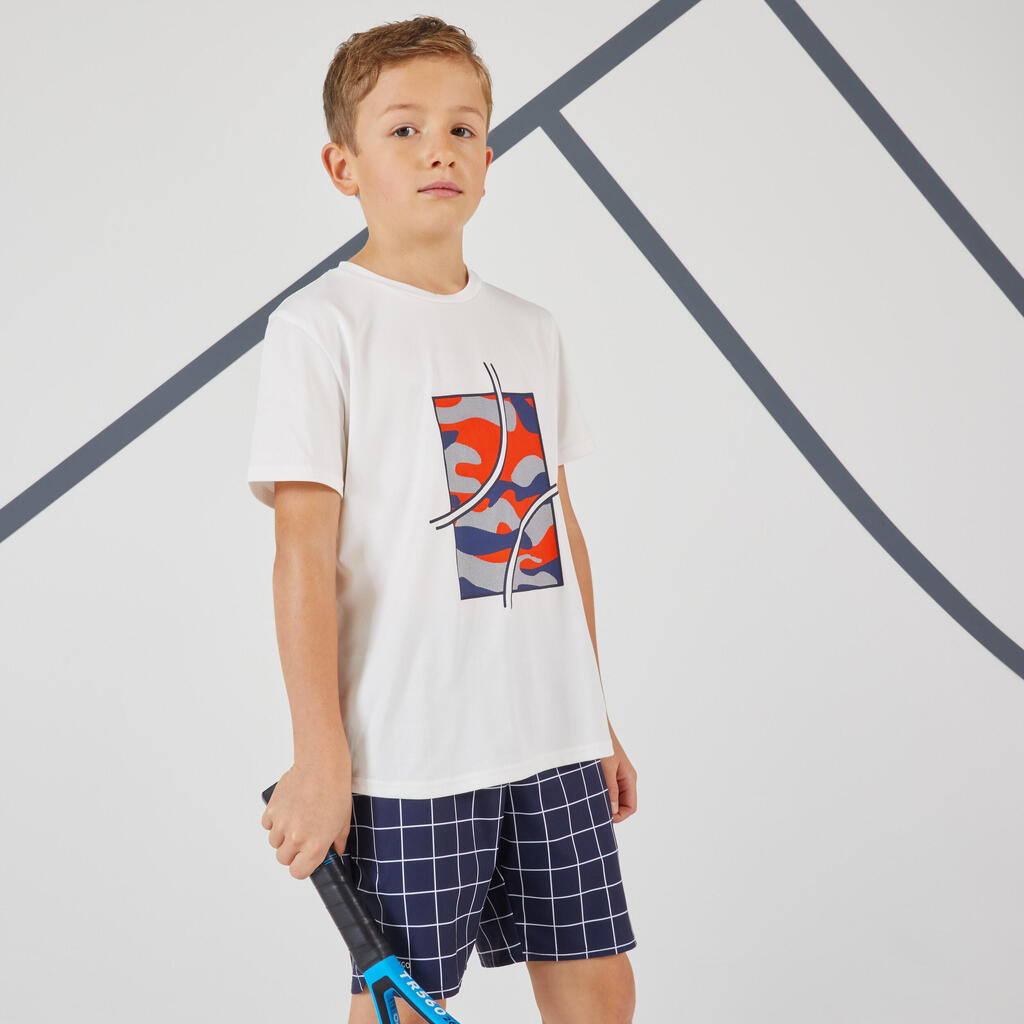 ŠORTS ZA TENIS TSH500 ZA DEČAKE - PLAVI NA KVADRATIĆE