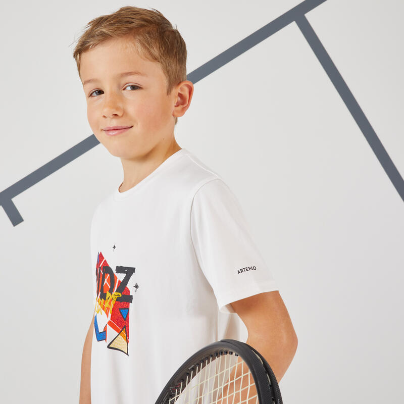 T-shirt tennis bambino TTS 100 bianca