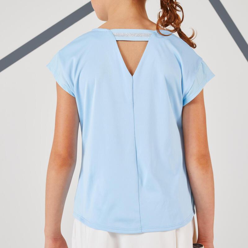 T-shirt de tennis fille - TTS500 bleu
