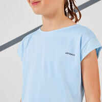 Camiseta de tenis manga corta Niña Artengo 500 celeste