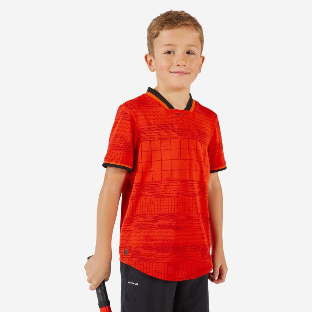 T-shirt de tennis garcon - TTS900 rouge