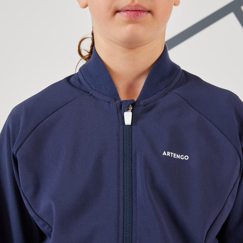 Dívčí tenisová bunda TJK 500 námořnicky modrá