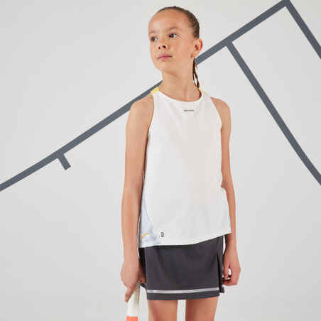 Suknja za tenis TSK900 za djevojčice siva 