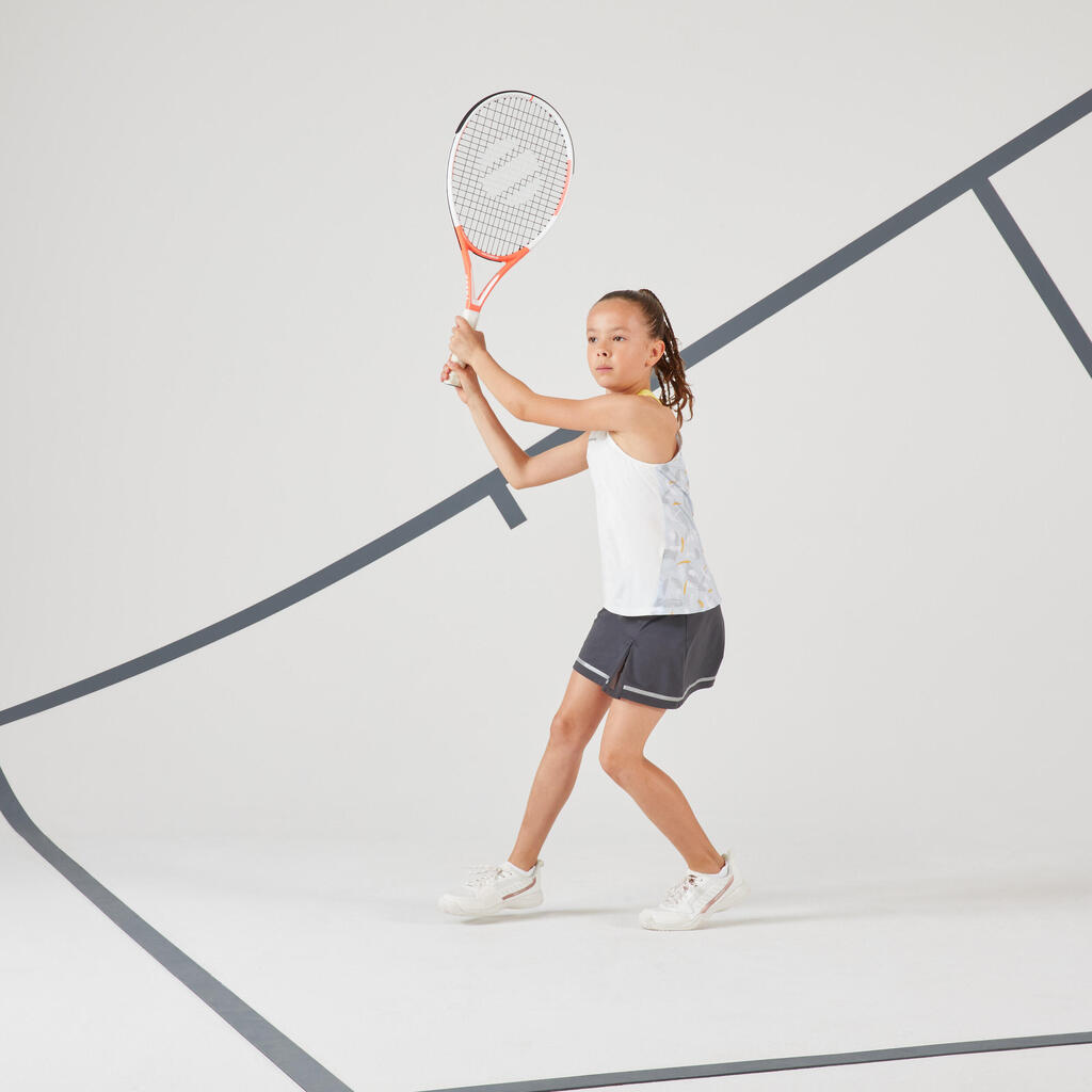 SUKNJA ZA TENIS TSK900 ZA DEVOJČICE - SIVA