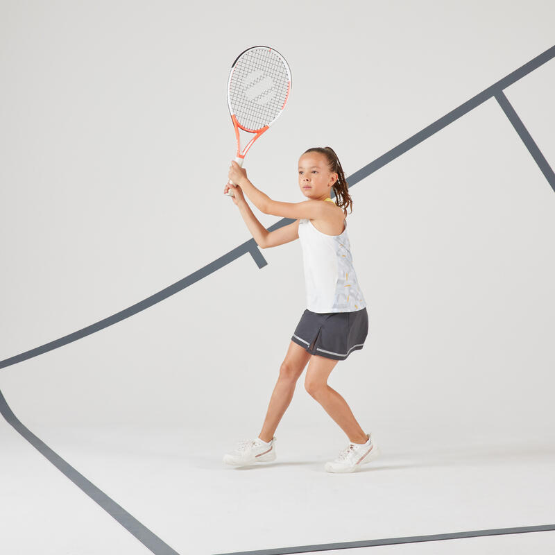 女孩款網球短裙900 - 灰色