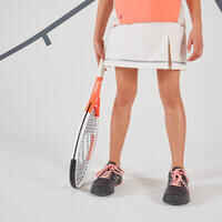 Jupe de tennis fille - TSK900 blanc cassé