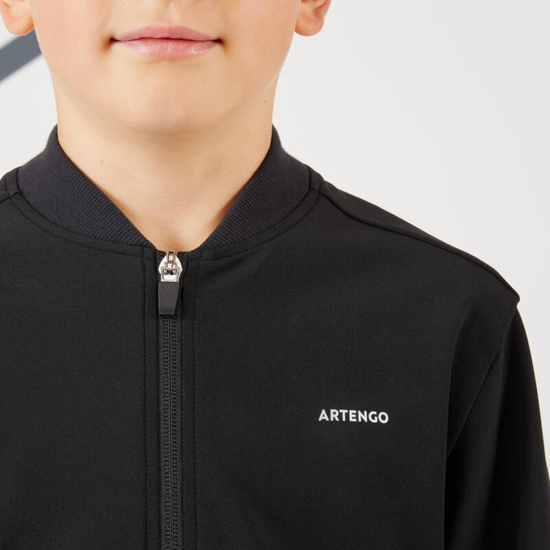 Tennisjacke Kinder TJK500 schwarz