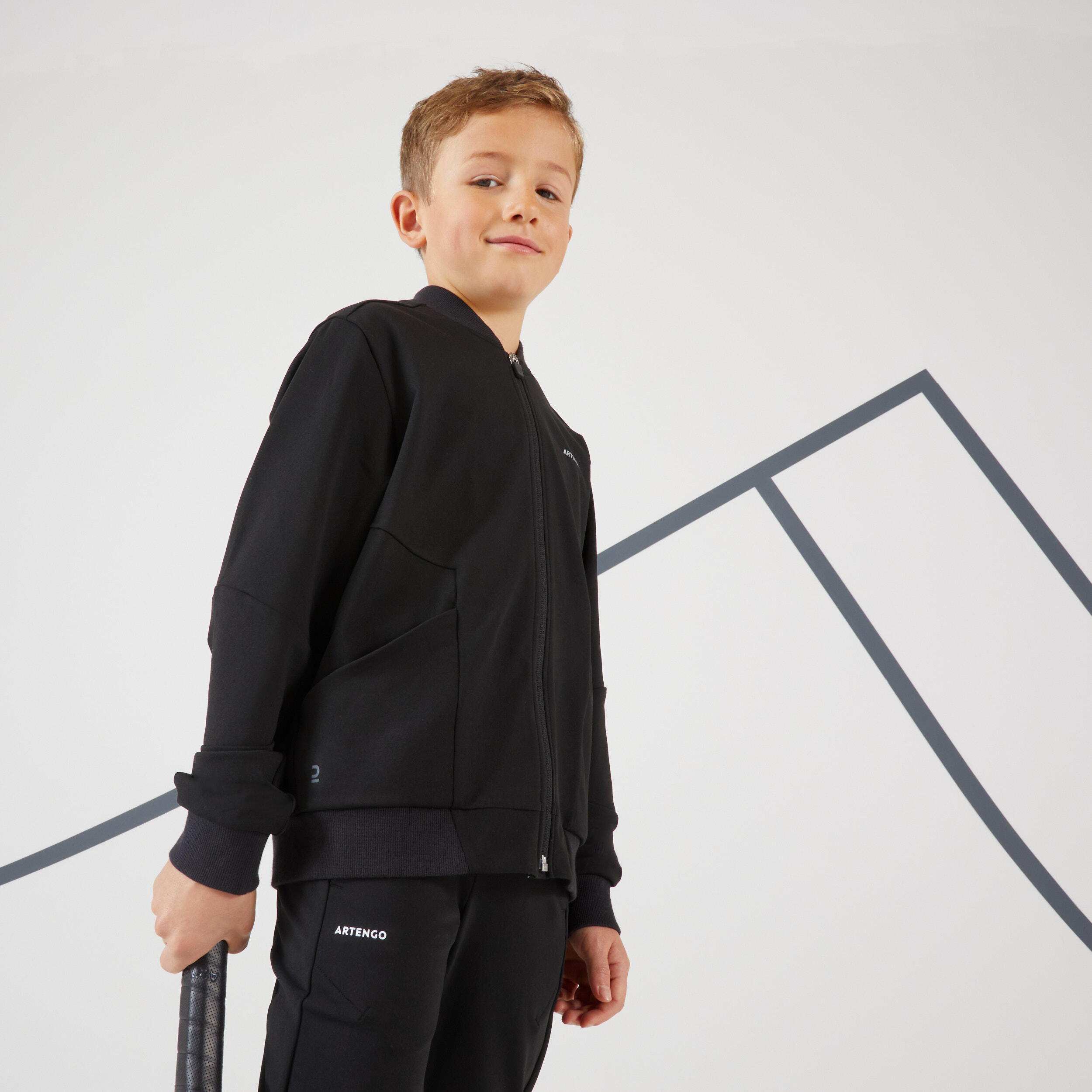 KUIKMA Felpa tennis bambino TJK 500 nera