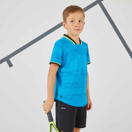 Camiseta de tenis manga corta Niños TTS900 Artengo azul