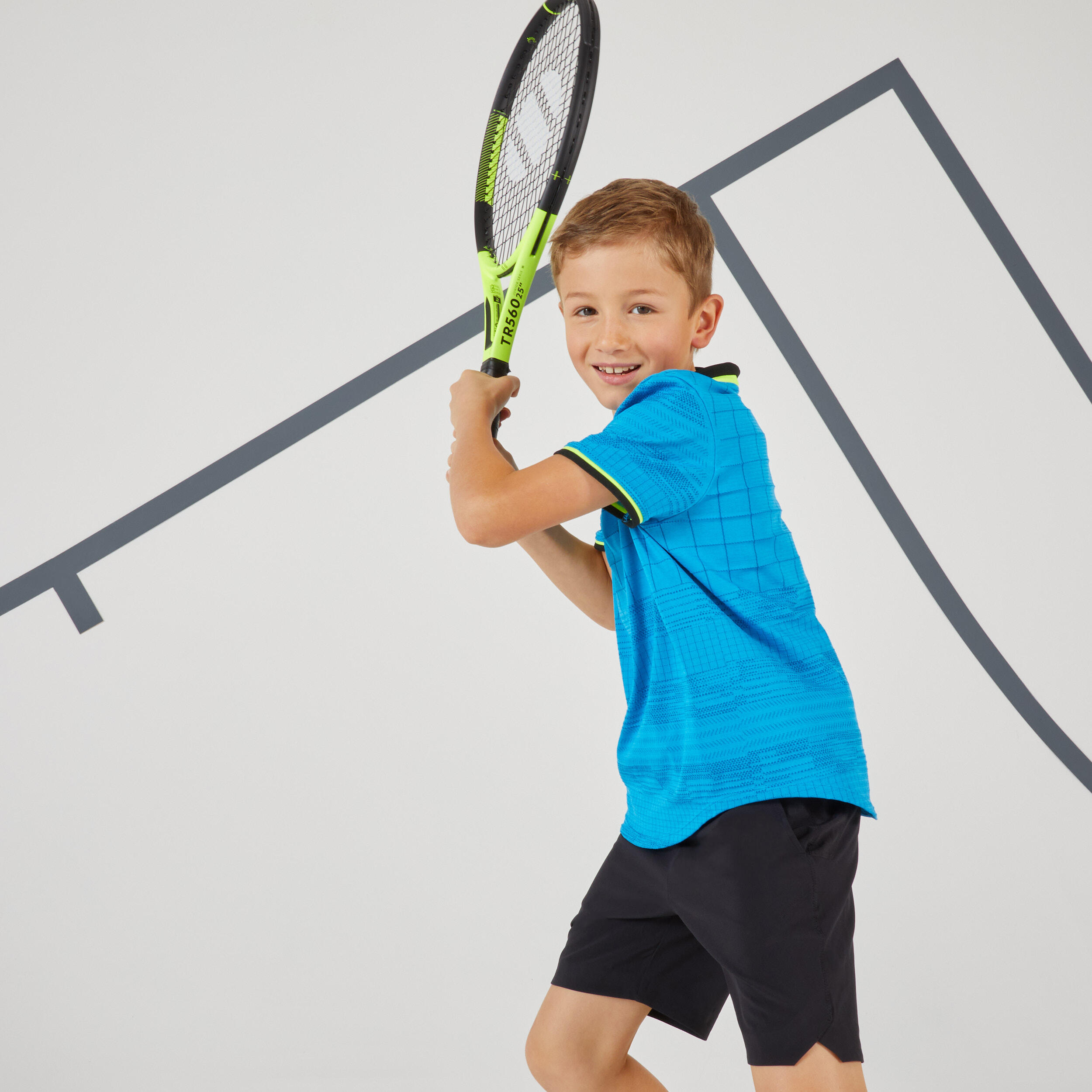 Boy's tennis T-shirt - TTS900 blue