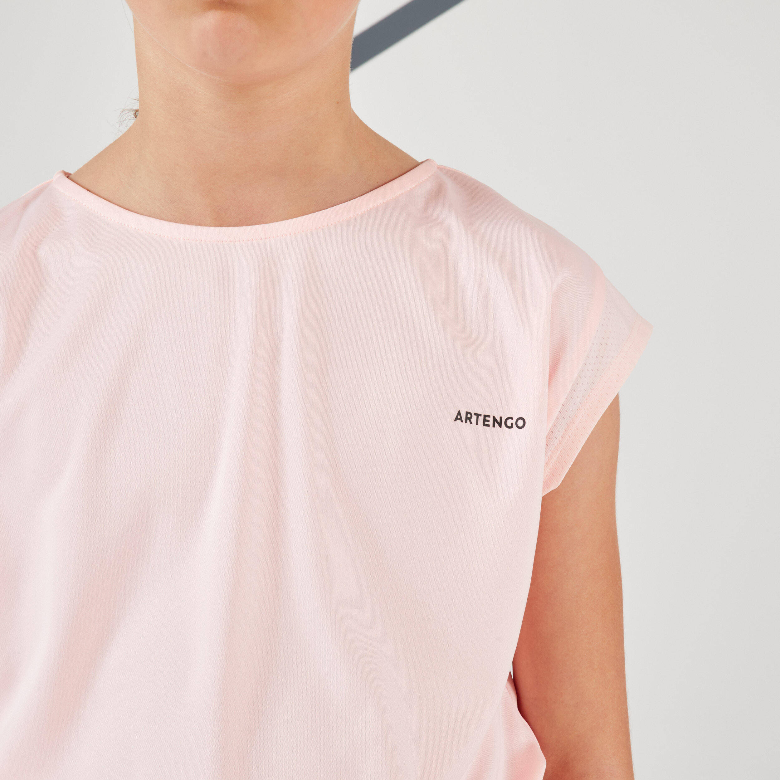 Girls Tennis T-Shirt - TTS500 Pale Peach -  2
