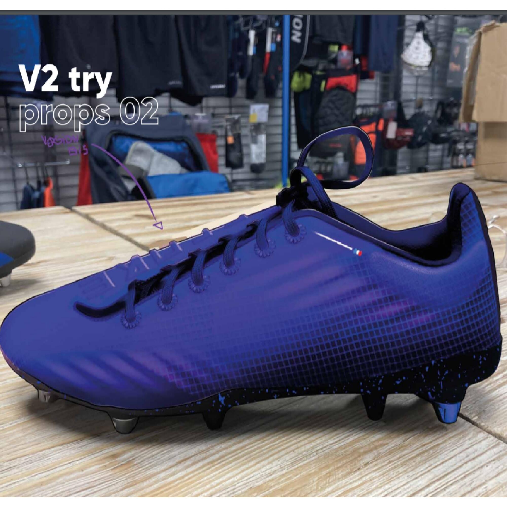 Botas de Rugby tacos Moldeados Adulto - Score R500 FG azul negro 7/7