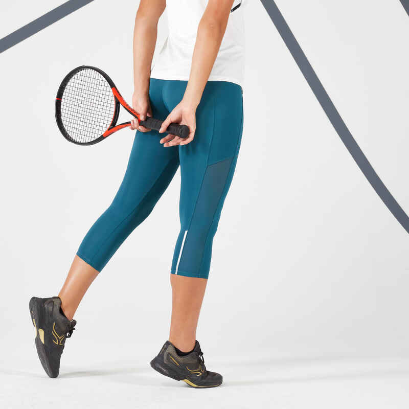 Women's Tennis Quick-Dry Cropped Leggings Dry Hip Ball - Dark Green