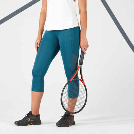 Women's Tennis Quick-Dry Cropped Leggings Dry Hip Ball - Dark Green