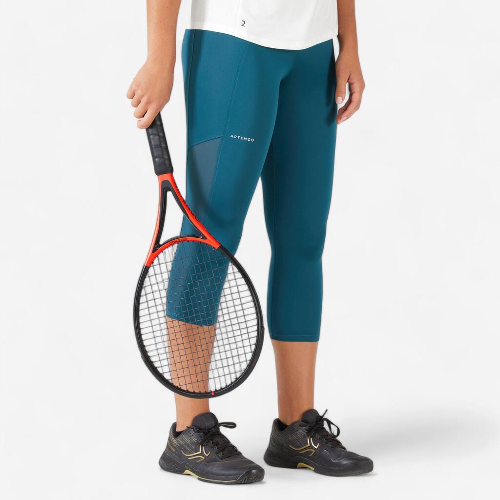 Women's Tennis Quick-Dry Cropped Leggings Dry Hip Ball - Dark Green