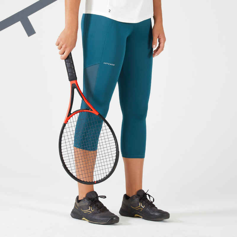 Damen Tennis Leggings kurz - Dry Hip Ball dunkelgrün
