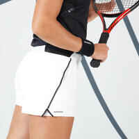 Women's Tennis Lightweight 2-in-1 Shorts Light 900 - Off-White