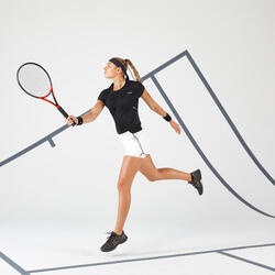 Short tennis light 2 en 1 femme - Light 900 blanc cassé