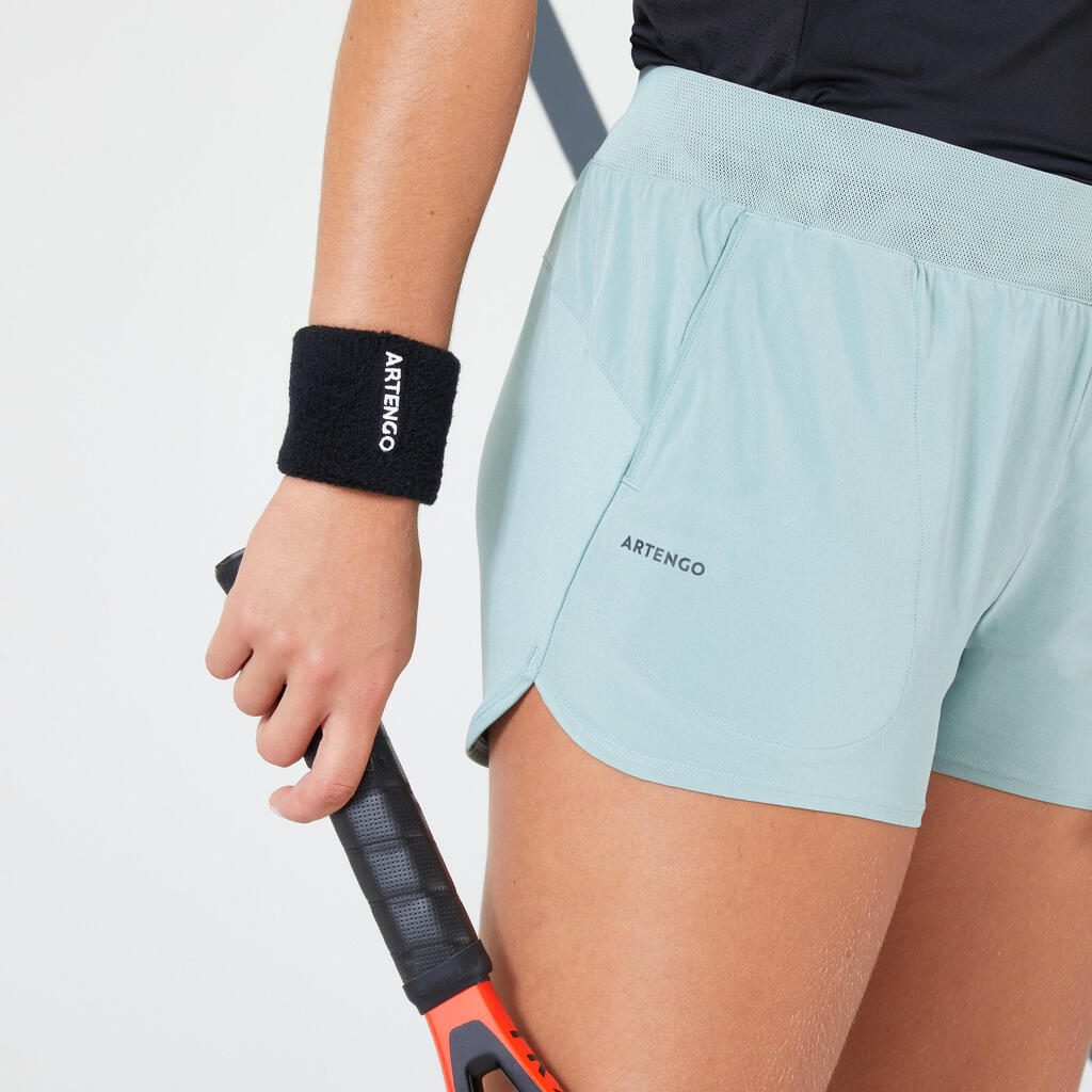 Damen Tennis-Shorts - Dry 500 graugrün