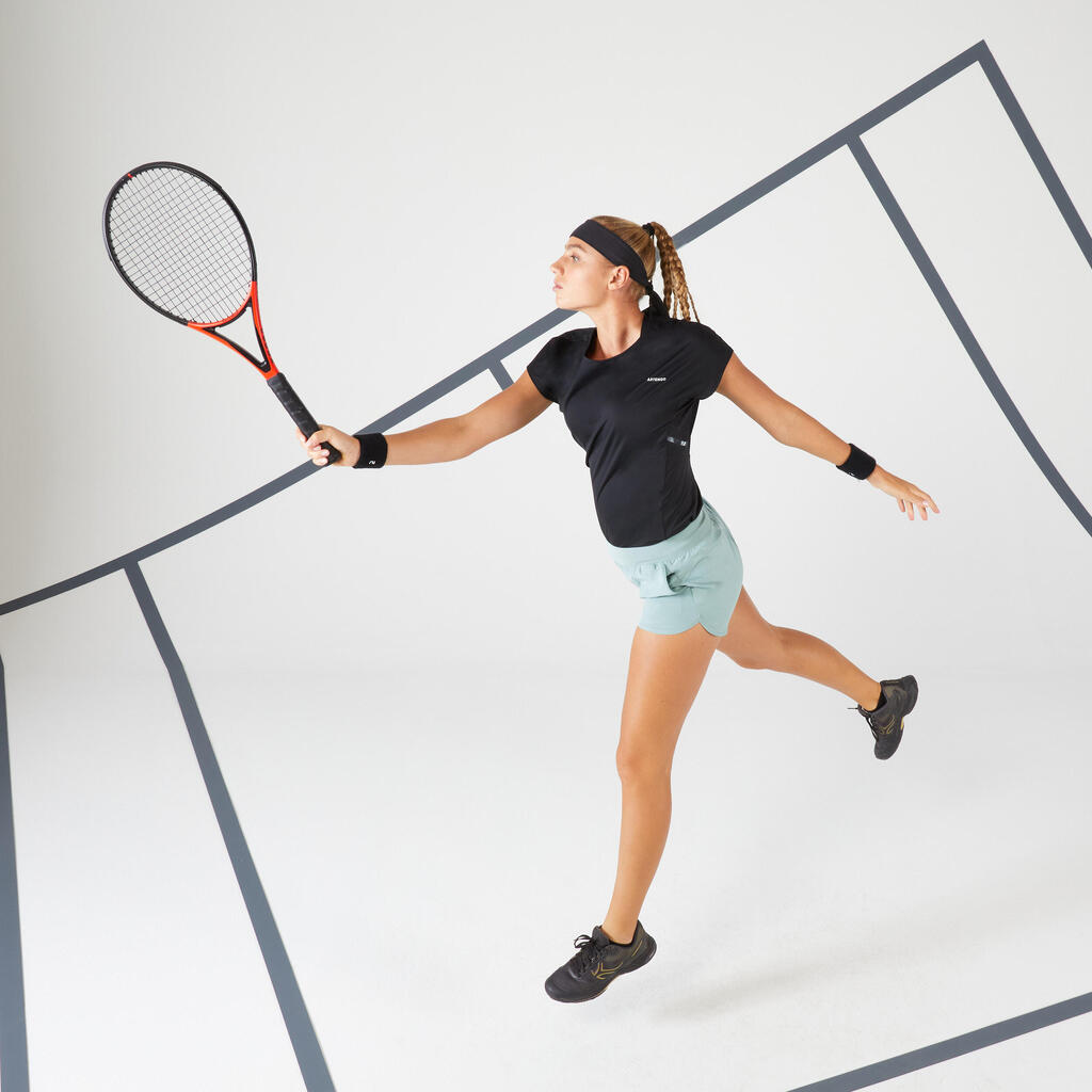 Damen Tennis-Shorts - Dry 500 graugrün
