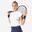 Camiseta de tenis manga corta transpirable mujer Artengo Dry soft 500 blanco